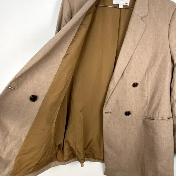 Hugo‎ Boss Jericona Blazer Colombo Italy Woven Camel Tan Wool Cashmere Blazer 10
